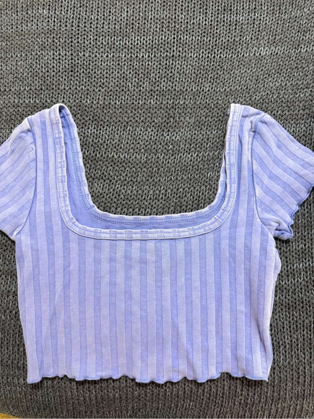 aerie Lavender Ribbed Square-Neck Crop Top
